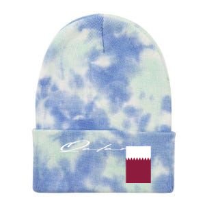 Qatar Flag Signature Patriotic Pole Cool Gift Tie Dye 12in Knit Beanie