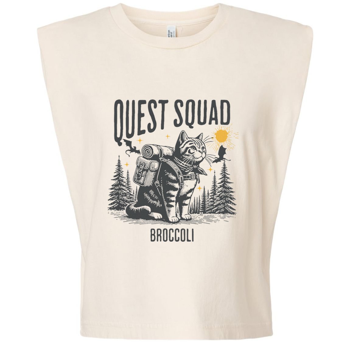 Quest Fantasy Squad Broccoli Garment-Dyed Women's Muscle Tee