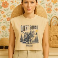 Quest Fantasy Squad Broccoli Garment-Dyed Women's Muscle Tee