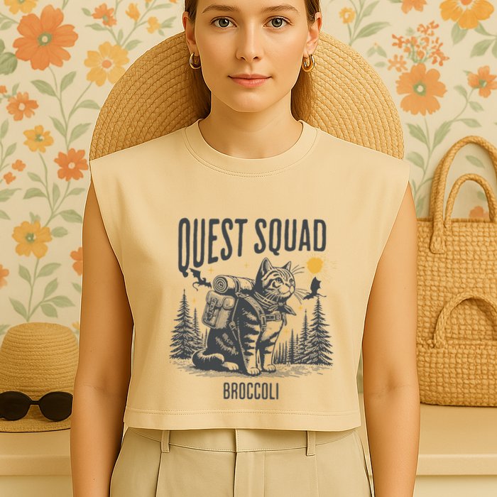 Quest Fantasy Squad Broccoli Garment-Dyed Women's Muscle Tee