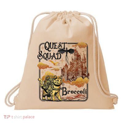 Quest Fantasy Squad Broccoli Funny Cat Drawstring Bag
