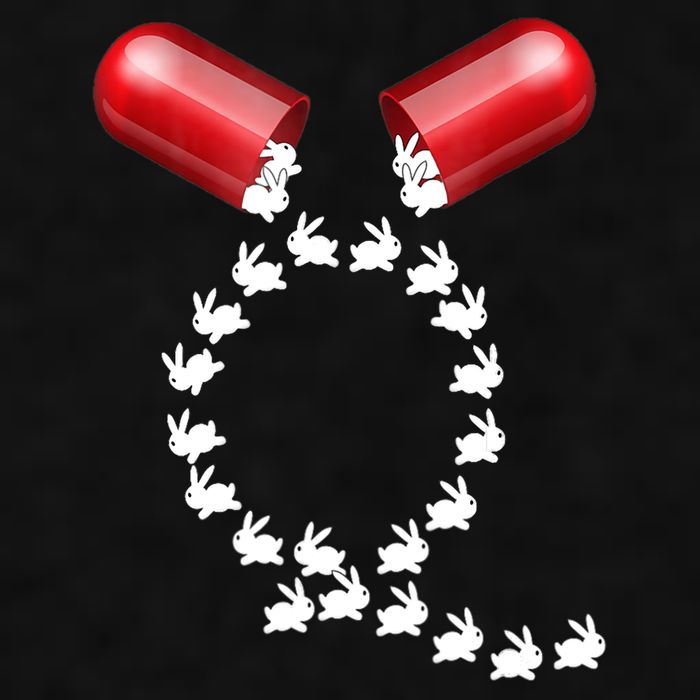 Qanon Follow The White Rabbit Red Pill Q Anon Pilled Ladies PosiCharge Tri-Blend Wicking Tank