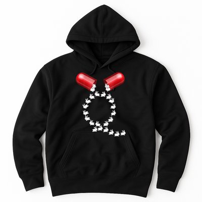 Qanon Follow The White Rabbit Red Pill Q Anon Pilled Hoodie