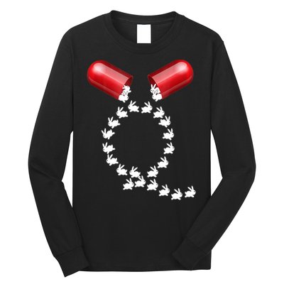 Qanon Follow The White Rabbit Red Pill Q Anon Pilled Long Sleeve Shirt