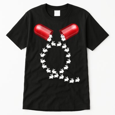 Qanon Follow The White Rabbit Red Pill Q Anon Pilled Tall T-Shirt