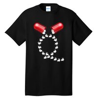 Qanon Follow The White Rabbit Red Pill Q Anon Pilled Tall T-Shirt