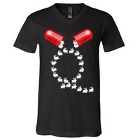 Qanon Follow The White Rabbit Red Pill Q Anon Pilled V-Neck T-Shirt