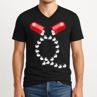 Qanon Follow The White Rabbit Red Pill Q Anon Pilled V-Neck T-Shirt