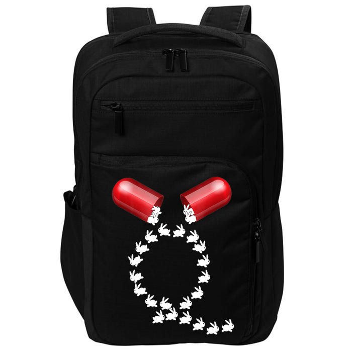 Qanon Follow The White Rabbit Red Pill Q Anon Pilled Impact Tech Backpack