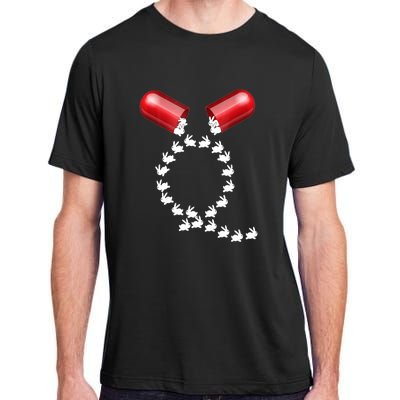 Qanon Follow The White Rabbit Red Pill Q Anon Pilled Adult ChromaSoft Performance T-Shirt