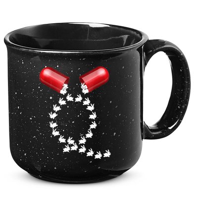 Qanon Follow The White Rabbit Red Pill Q Anon Pilled 15oz Campfire Ceramic Mug
