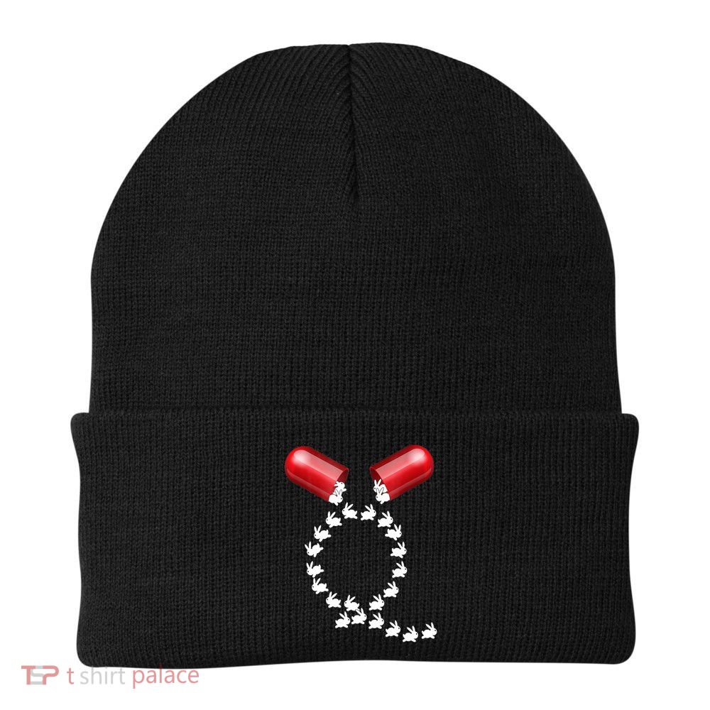 Qanon Follow The White Rabbit Red Pill Q Anon Pilled Beanie