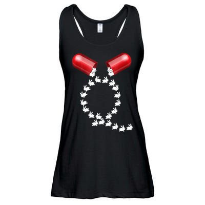 Qanon Follow The White Rabbit Red Pill Q Anon Pilled Ladies Essential Flowy Tank