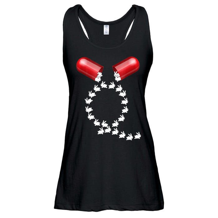 Qanon Follow The White Rabbit Red Pill Q Anon Pilled Ladies Essential Flowy Tank