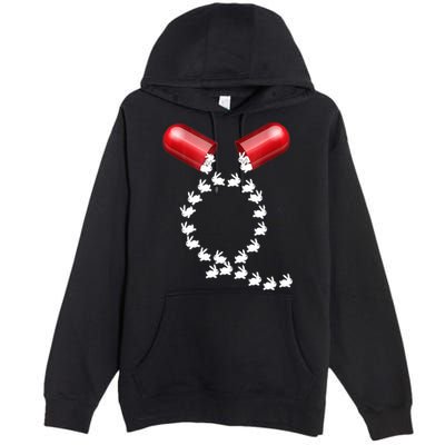 Qanon Follow The White Rabbit Red Pill Q Anon Pilled Premium Pullover Hoodie