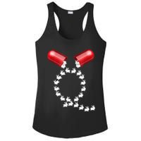 Qanon Follow The White Rabbit Red Pill Q Anon Pilled Ladies PosiCharge Competitor Racerback Tank