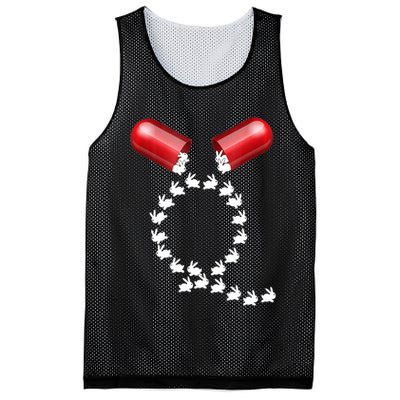 Qanon Follow The White Rabbit Red Pill Q Anon Pilled Mesh Reversible Basketball Jersey Tank