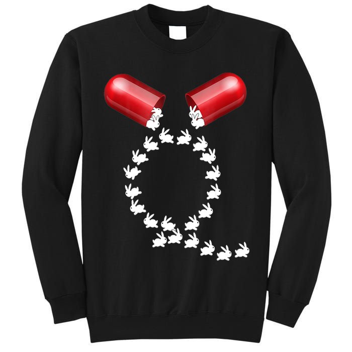 Qanon Follow The White Rabbit Red Pill Q Anon Pilled Tall Sweatshirt