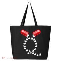 Qanon Follow The White Rabbit Red Pill Q Anon Pilled 25L Jumbo Tote