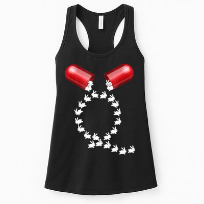 Qanon Follow The White Rabbit Red Pill Q Anon Pilled Womens Tank Top