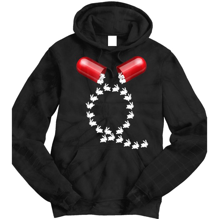 Qanon Follow The White Rabbit Red Pill Q Anon Pilled Tie Dye Hoodie