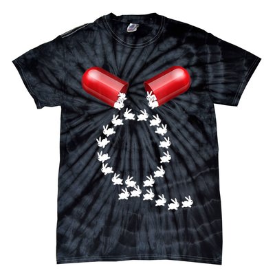 Qanon Follow The White Rabbit Red Pill Q Anon Pilled Tie-Dye T-Shirt