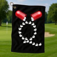 Qanon Follow The White Rabbit Red Pill Q Anon Pilled Golf Towel