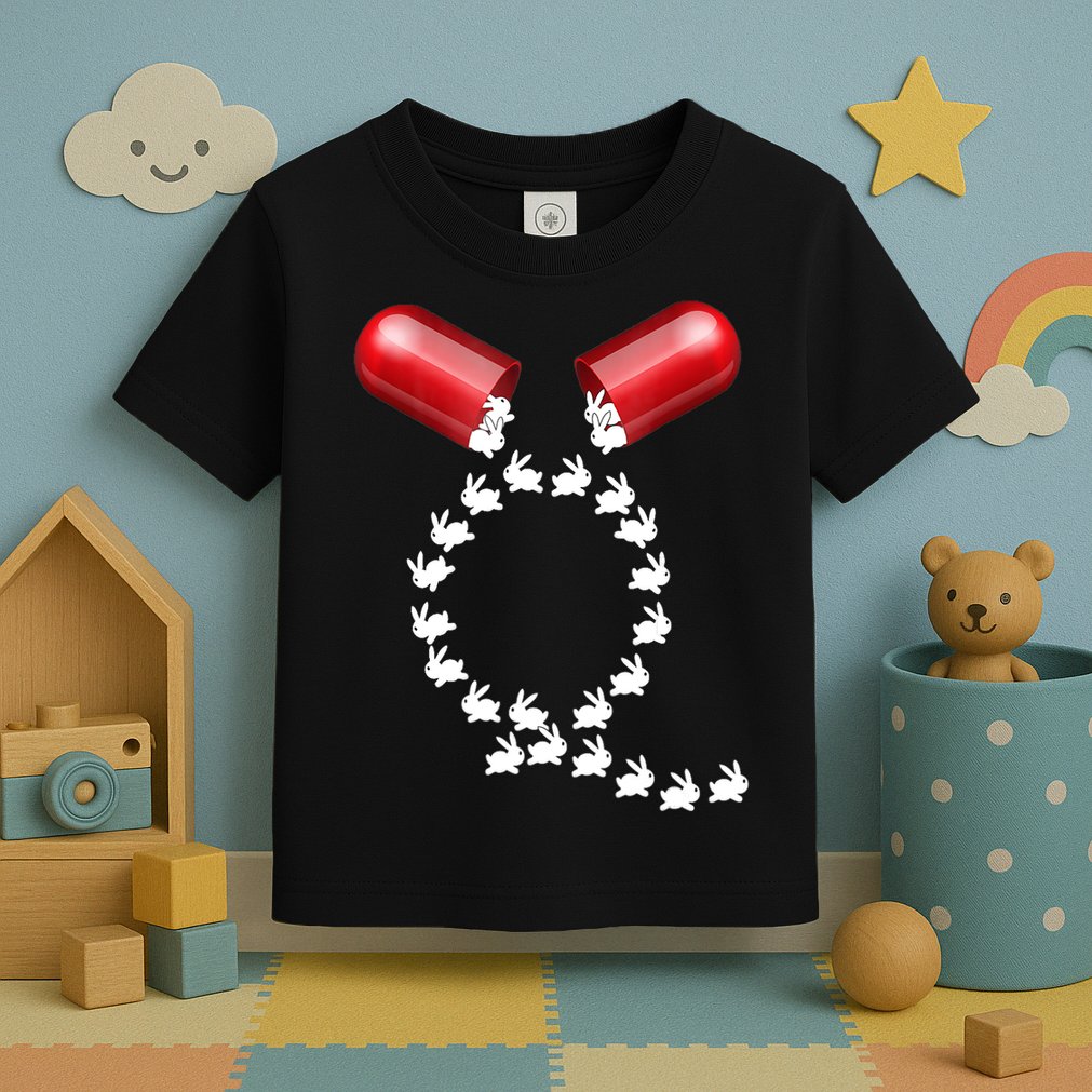 Qanon Follow The White Rabbit Red Pill Q Anon Pilled Toddler T-Shirt