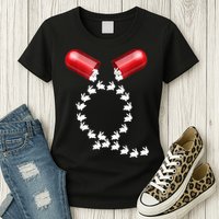 Qanon Follow The White Rabbit Red Pill Q Anon Pilled Womens T-Shirt