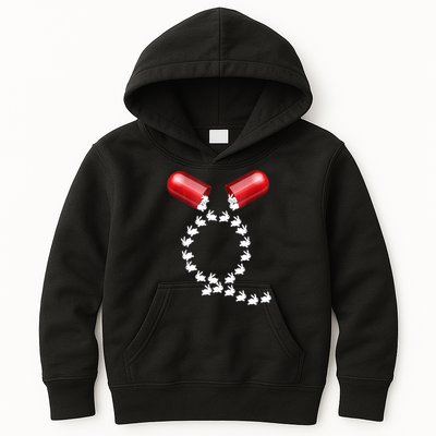 Qanon Follow The White Rabbit Red Pill Q Anon Pilled Kids Hoodie