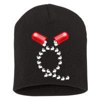 Qanon Follow The White Rabbit Red Pill Q Anon Pilled Short Acrylic Beanie