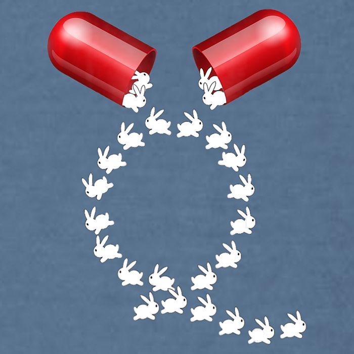 Qanon Follow The White Rabbit Red Pill Q Anon Pilled Garment-Dyed Sweatshirt
