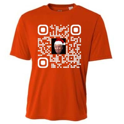 Qr Funny Trump Maga Santa Hat Trump Dancing Code Cooling Performance Crew T-Shirt