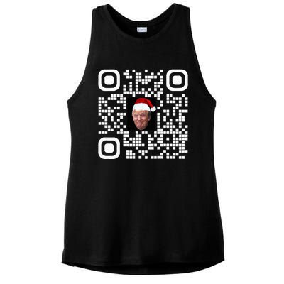 Qr Funny Trump Maga Santa Hat Trump Dancing Code Ladies PosiCharge Tri-Blend Wicking Tank