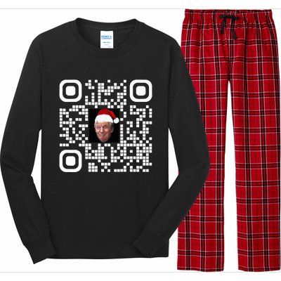 Qr Funny Trump Maga Santa Hat Trump Dancing Code Long Sleeve Pajama Set