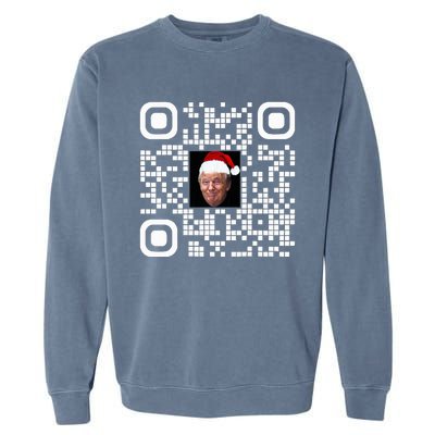 Qr Funny Trump Maga Santa Hat Trump Dancing Code Garment-Dyed Sweatshirt