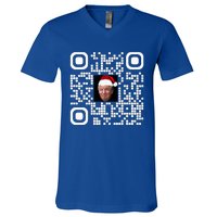 Qr Funny Trump Maga Santa Hat Trump Dancing Code V-Neck T-Shirt