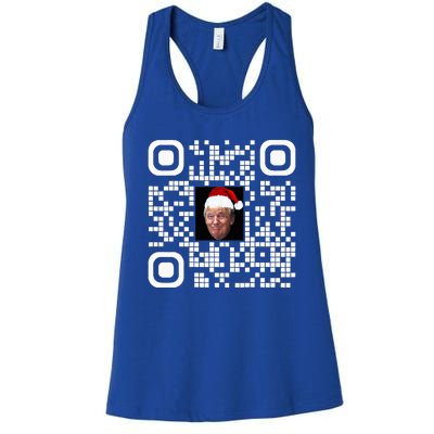 Qr Funny Trump Maga Santa Hat Trump Dancing Code Women's Racerback Tank