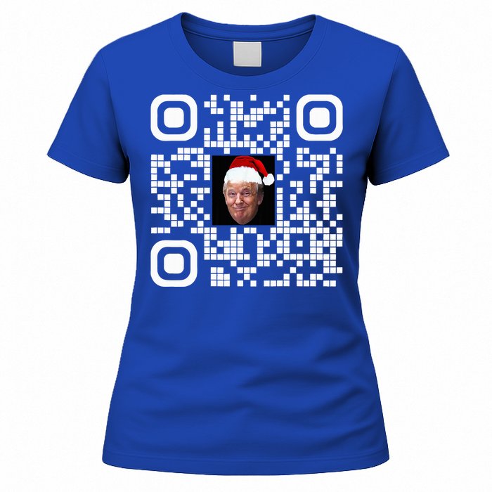 Qr Funny Trump Maga Santa Hat Trump Dancing Code Women's T-Shirt