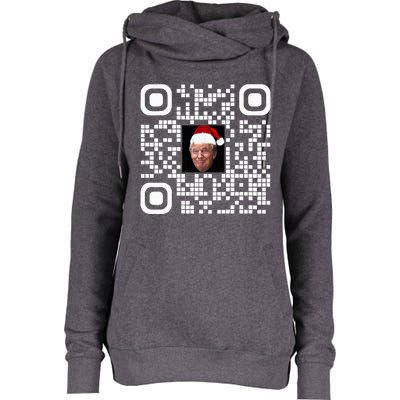 Qr Funny Trump Maga Santa Hat Trump Dancing Code Womens Funnel Neck Pullover Hood