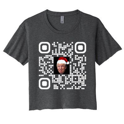 Qr Funny Trump Maga Santa Hat Trump Dancing Code Women's Crop Top Tee