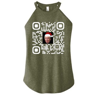 Qr Funny Trump Maga Santa Hat Trump Dancing Code Women's Perfect Tri Rocker Tank