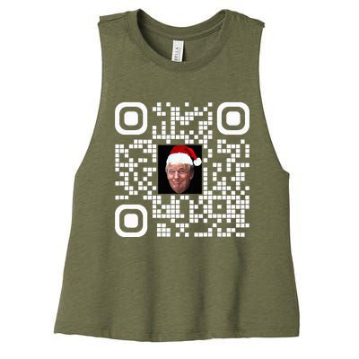 Qr Funny Trump Maga Santa Hat Trump Dancing Code Women's Racerback Cropped Tank