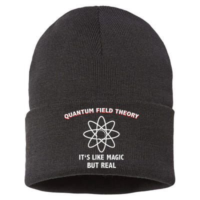 Quantum Field Theory ItS Like Magic Scientist Teacher Sustainable Knit Beanie