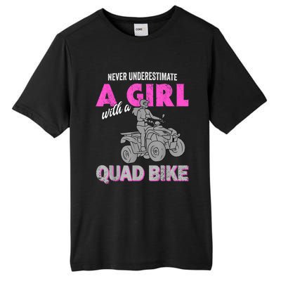 Quad Four Wheeler Never Underestimate A Girl 4 Wheeler Tall Fusion ChromaSoft Performance T-Shirt