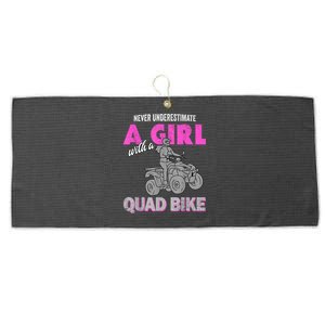 Quad Four Wheeler Never Underestimate A Girl 4 Wheeler Large Microfiber Waffle Golf Towel