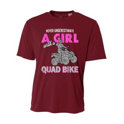 Quad Four Wheeler Never Underestimate A Girl 4 Wheeler Performance Sprint T-Shirt