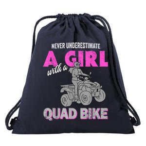 Quad Four Wheeler Never Underestimate A Girl 4 Wheeler Drawstring Bag