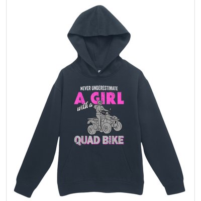 Quad Four Wheeler Never Underestimate A Girl 4 Wheeler Urban Pullover Hoodie