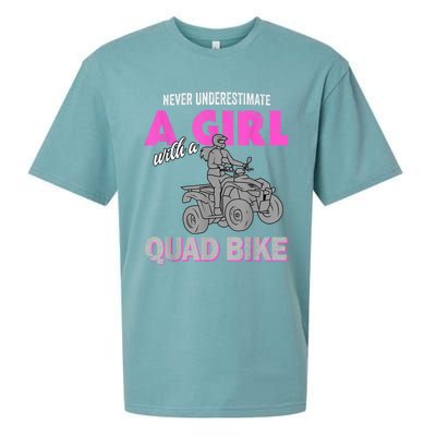 Quad Four Wheeler Never Underestimate A Girl 4 Wheeler Sueded Cloud Jersey T-Shirt